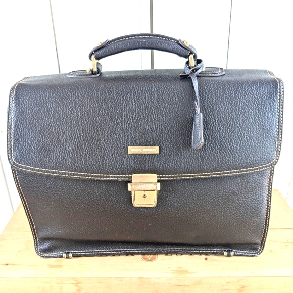 Vintage Brooks Brother Pebble Grain Leather Briefcase